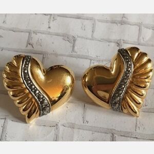Avon Gold and Silver Heart Earrings